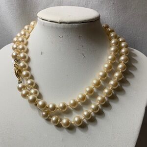 Classic Double-Strand Faux Pearl Necklace